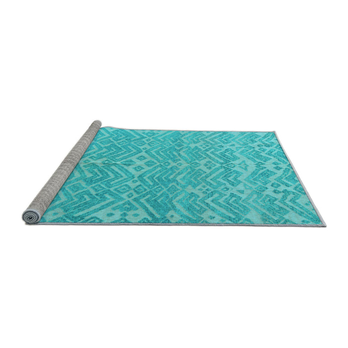 Sideview of Machine Washable Abstract Light Blue Modern Rug, wshabs5389lblu