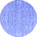 Round Machine Washable Abstract Blue Modern Rug, wshabs5389blu