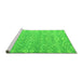 Sideview of Machine Washable Abstract Green Modern Area Rugs, wshabs5389grn