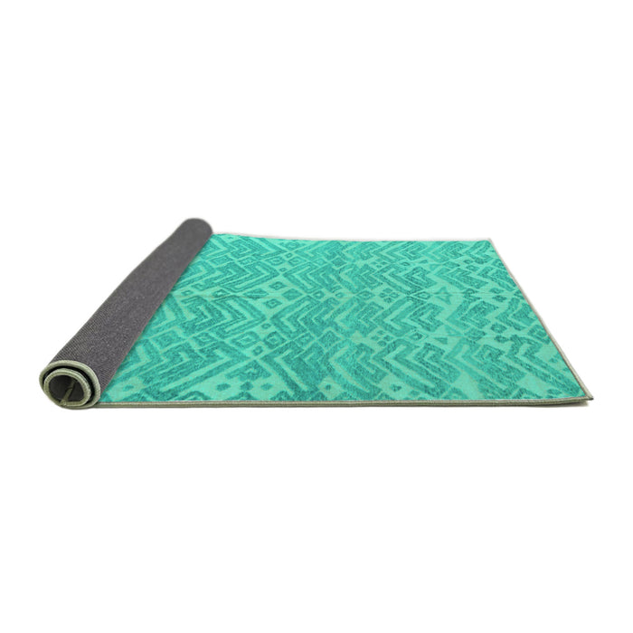 Sideview of Abstract Turquoise Modern Rug, abs5389turq