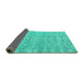 Sideview of Abstract Turquoise Modern Rug, abs5389turq