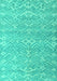 Machine Washable Abstract Turquoise Modern Area Rugs, wshabs5389turq