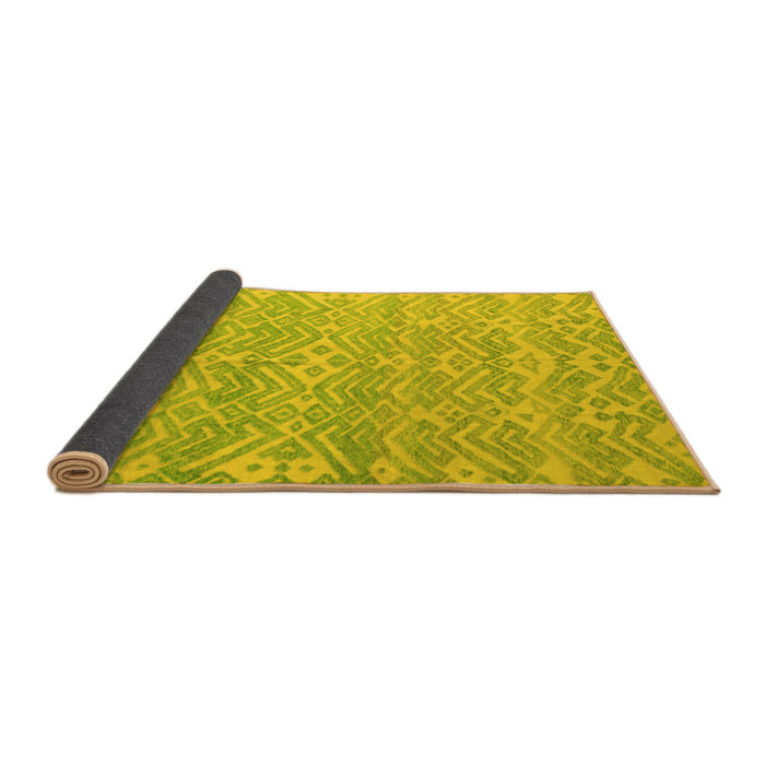 Sideview of Abstract Yellow Modern Rug, abs5389yw