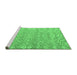 Sideview of Machine Washable Abstract Emerald Green Modern Area Rugs, wshabs5389emgrn