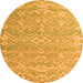 Round Abstract Orange Modern Rug, abs5389org