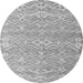 Round Machine Washable Abstract Gray Modern Rug, wshabs5389gry