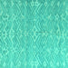 Square Machine Washable Abstract Turquoise Modern Area Rugs, wshabs5389turq