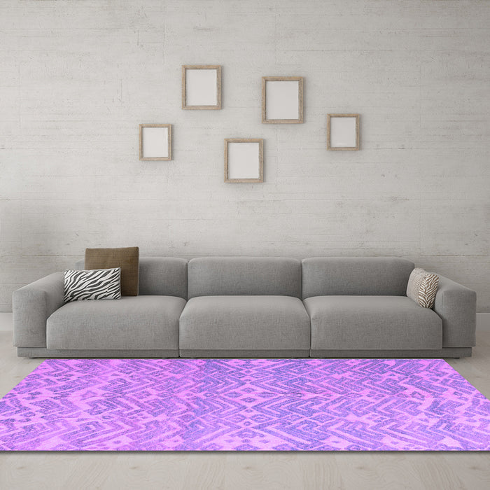 Machine Washable Abstract Purple Modern Area Rugs in a Living Room, wshabs5389pur