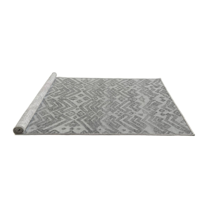 Sideview of Machine Washable Abstract Gray Modern Rug, wshabs5389gry