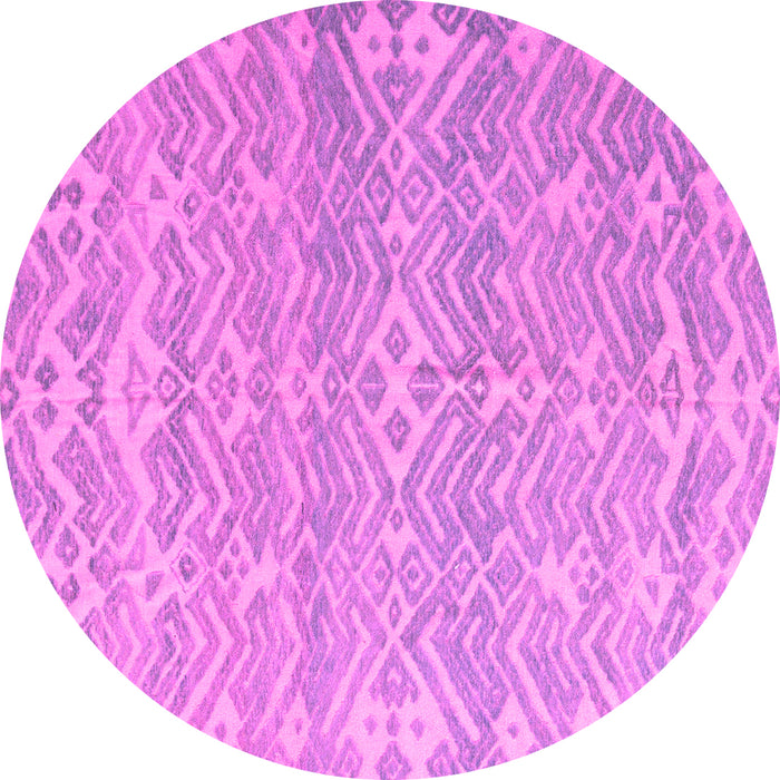 Round Abstract Pink Modern Rug, abs5389pnk