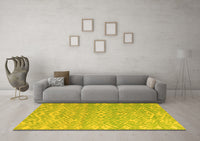 Machine Washable Abstract Yellow Modern Rug, wshabs5389yw