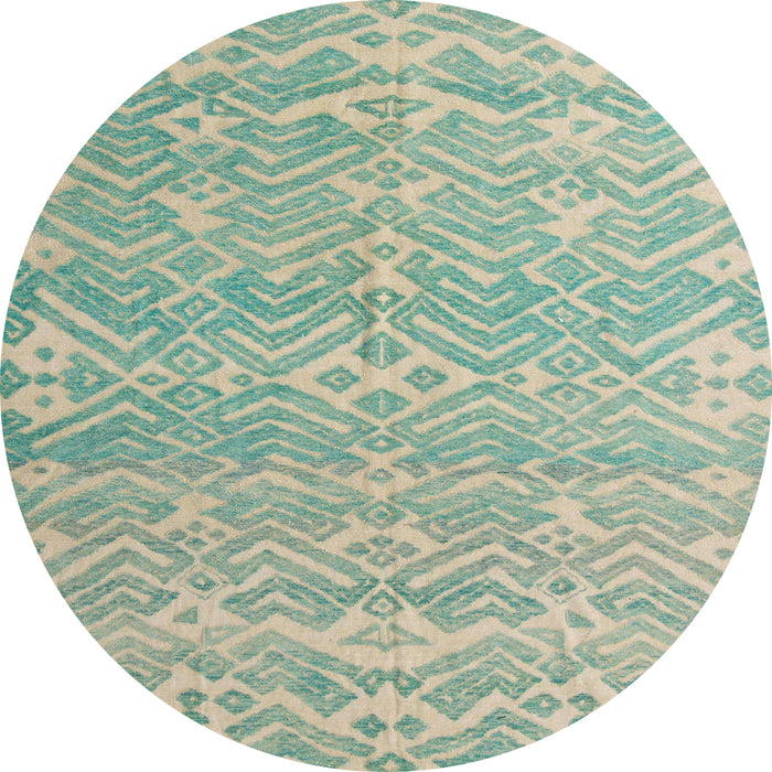 Round Abstract Green Modern Rug, abs5389
