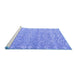 Sideview of Machine Washable Abstract Blue Modern Rug, wshabs5389blu