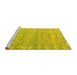 Sideview of Machine Washable Abstract Yellow Modern Rug, wshabs5389yw