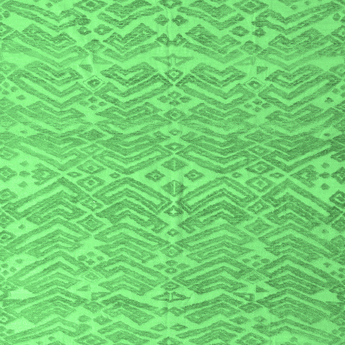 Square Machine Washable Abstract Emerald Green Modern Area Rugs, wshabs5389emgrn