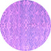 Round Machine Washable Abstract Purple Modern Area Rugs, wshabs5389pur