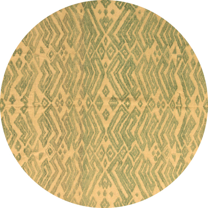 Round Abstract Brown Modern Rug, abs5389brn