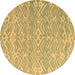 Round Abstract Brown Modern Rug, abs5389brn