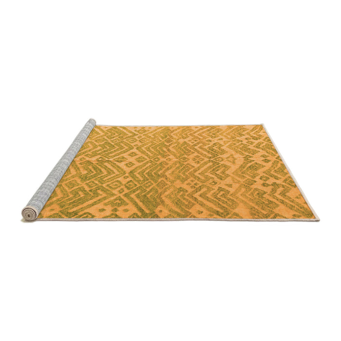 Sideview of Machine Washable Abstract Orange Modern Area Rugs, wshabs5389org