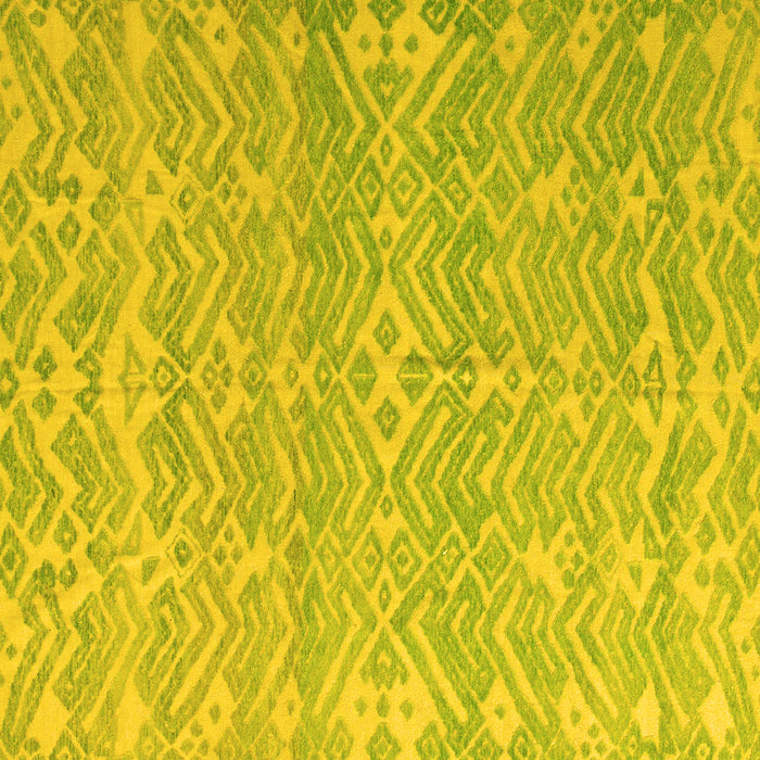 Square Machine Washable Abstract Yellow Modern Rug, wshabs5389yw