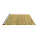 Sideview of Machine Washable Abstract Brown Modern Rug, wshabs5389brn