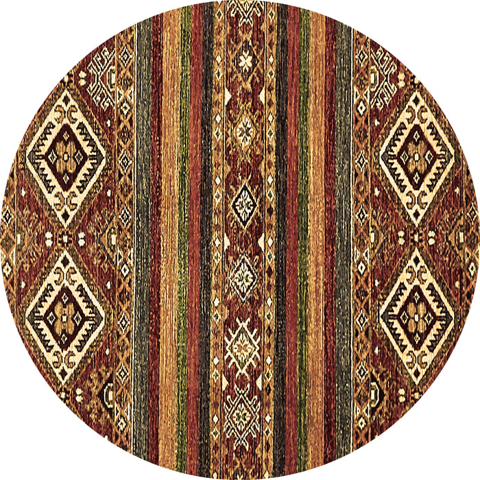 Round Machine Washable Abstract Brown Modern Rug, wshabs538brn