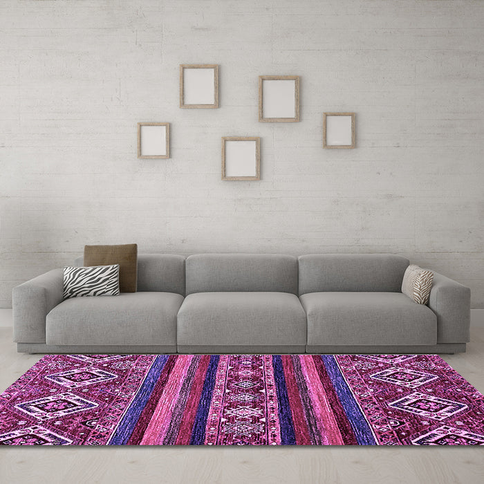 Machine Washable Abstract Purple Modern Area Rugs in a Living Room, wshabs538pur