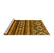 Sideview of Machine Washable Abstract Yellow Modern Rug, wshabs538yw