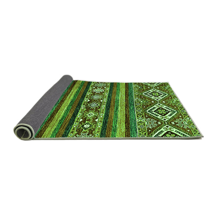 Sideview of Abstract Green Modern Rug, abs538grn