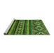 Sideview of Machine Washable Abstract Green Modern Area Rugs, wshabs538grn