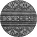 Round Abstract Gray Modern Rug, abs538gry