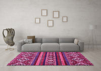 Machine Washable Abstract Pink Modern Rug, wshabs538pnk