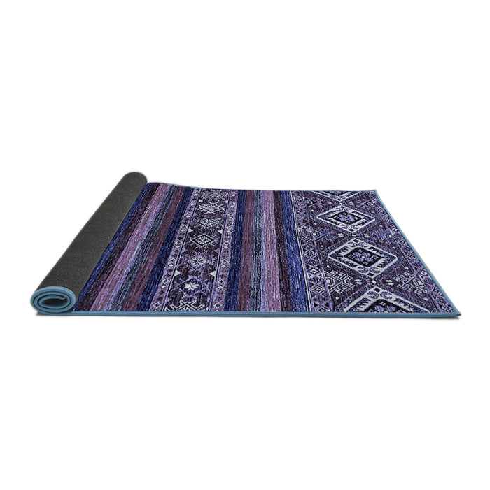 Sideview of Abstract Blue Modern Rug, abs538blu