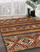 Abstract Saffron Red Modern Rug in Family Room, abs538