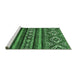 Sideview of Machine Washable Abstract Emerald Green Modern Area Rugs, wshabs538emgrn