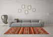 Machine Washable Abstract Orange Modern Area Rugs in a Living Room, wshabs538org