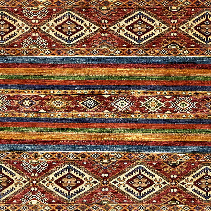 Square Machine Washable Abstract Saffron Red Rug, wshabs538