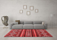 Machine Washable Abstract Red Modern Rug, wshabs538red