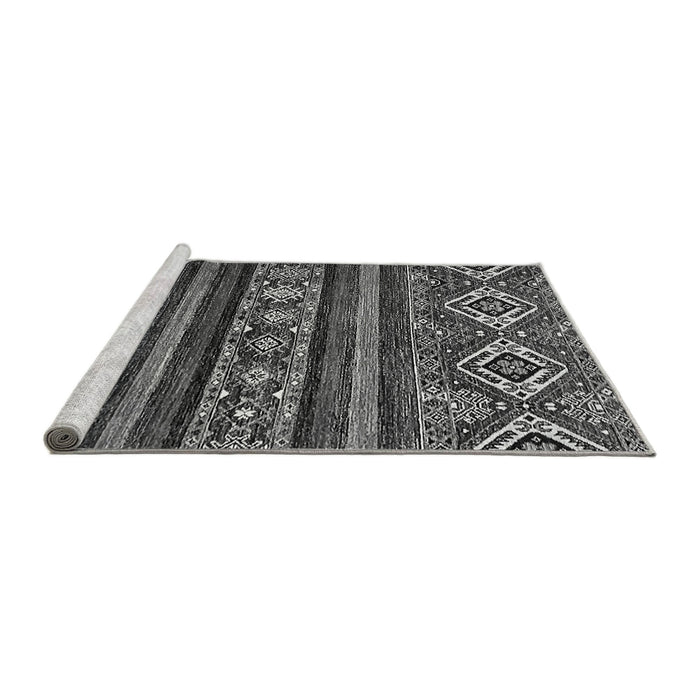 Sideview of Machine Washable Abstract Gray Modern Rug, wshabs538gry