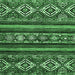 Square Machine Washable Abstract Emerald Green Modern Area Rugs, wshabs538emgrn