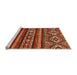 Sideview of Machine Washable Abstract Orange Modern Area Rugs, wshabs538org