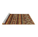 Sideview of Machine Washable Abstract Brown Modern Rug, wshabs538brn