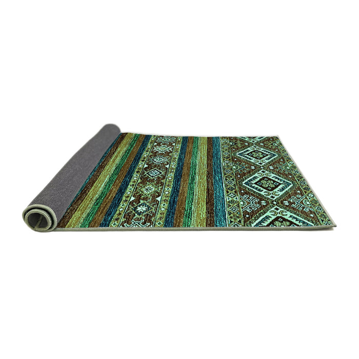 Sideview of Abstract Turquoise Modern Rug, abs538turq