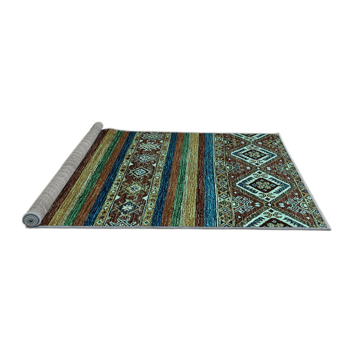 Sideview of Machine Washable Abstract Light Blue Modern Rug, wshabs538lblu