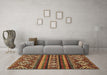 Machine Washable Abstract Brown Modern Rug in a Living Room,, wshabs538brn