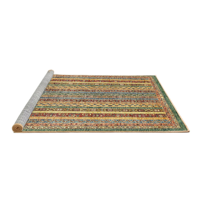Sideview of Machine Washable Abstract Saddle Brown Rug, wshabs539