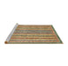 Sideview of Machine Washable Abstract Saddle Brown Rug, wshabs539