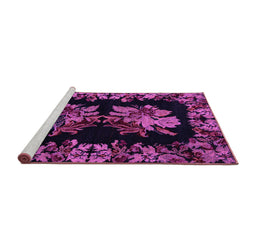 Sideview of Machine Washable Medallion Purple French Area Rugs, wshabs5390pur