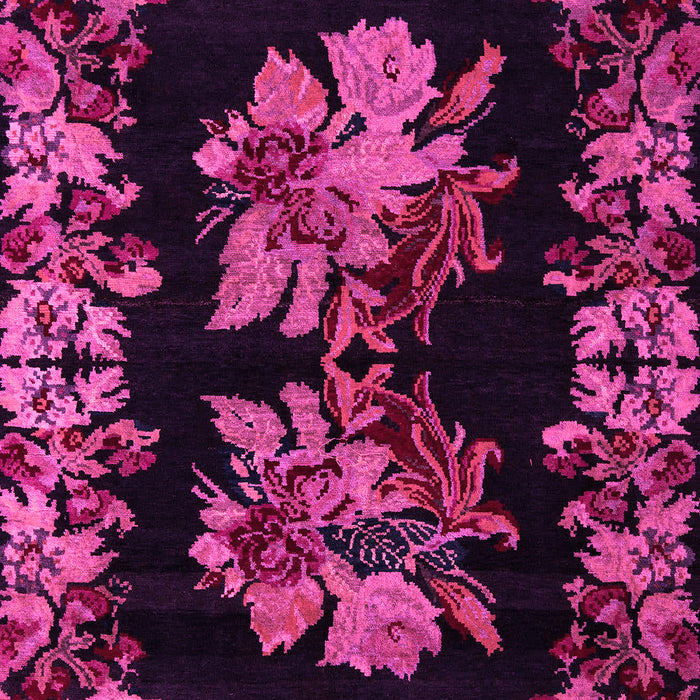 Machine Washable Medallion Pink French Rug, wshabs5390pnk