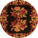 Round Medallion Orange French Rug, abs5390org